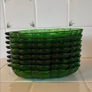 Set of 8 Green grape Glass Bowls (Indiana Glass?)